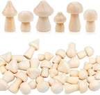 36 Pieces Unfinished Wooden Mushrooms 6 Size Natural Plain Unpainted Wooden by Rcybeo
