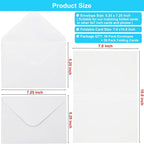 Blank Cards and Envelopes 5x7 inches, 50 Pack White Blank Note Cards Greeting - Image 2