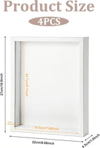 4 Pack 8 x 10 Shadow Box Frame, Shadow Boxes Display Cases 3D Wood Deep - Image 3