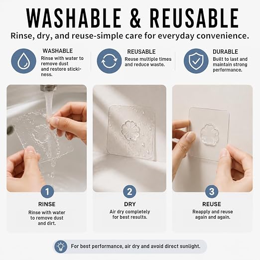 Nano Tape Double Sided Heavy Duty 1/2''×10Ft Removable Washable No Residue | - Image 4