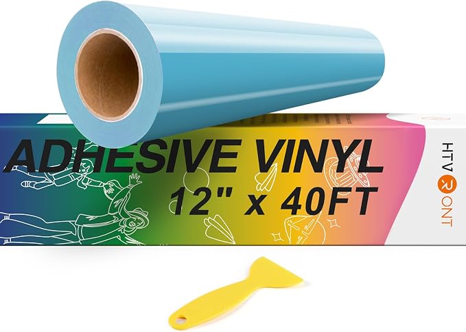 HTVRONT Light Blue Permanent Vinyl, Glossy Adhesive Vinyl Roll | by HTVRONT