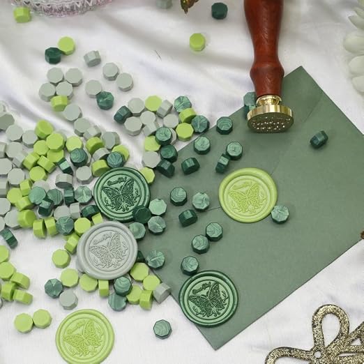 300 Pcs Wax Seal Beads, Sage Green Sealing Wax Beads, Refilling Octagon Wax - Image 7