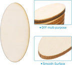 PATIKIL 60PCS Oval Wood Pieces 0.8 Inch Unfinished Oval Shape Wooden Blank - Image 4