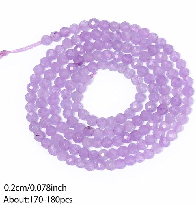 2mm 180pcs Light Amethyst Tiny Gemstone Beads - Image 3