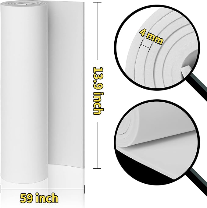 3-Pack 4mm Thick White Eva Foam Sheets roll, 13.9" x 59" Premium eva Craft Foam - Image 2