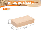 MECCANIXITY 4Pcs Basswood Carving Block, 0.8"x2"x4" Square Wooden Dowels Blocks - Image 2