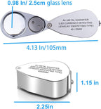 2 Pack 40X Illuminated Jewelers Loop, JLY Pocket Folding Full Metal Jewelers - Image 5