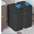 Yatmung 2 Pack - Skinny Trash Bin Sensor Motion 2.5 Gallon Touchless Bathroom Trash Can - Smart Trash Can with Lid - Electric, Narrow, Plastic, Auto Open - Small Slim Automatic Garbage Can (Black)