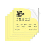 5 Pack 7"x7"x0.04" Thick Acrylic Sheets Transparent Plexiglass Panels by PLUSCHEN