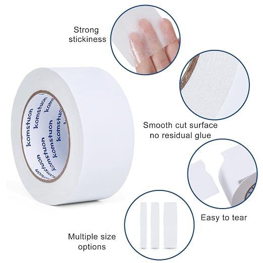 Double Sided Tape 2 Inch x 36 Yards, 1 Rolls Double-Sided Adhesive Tape - Image 3