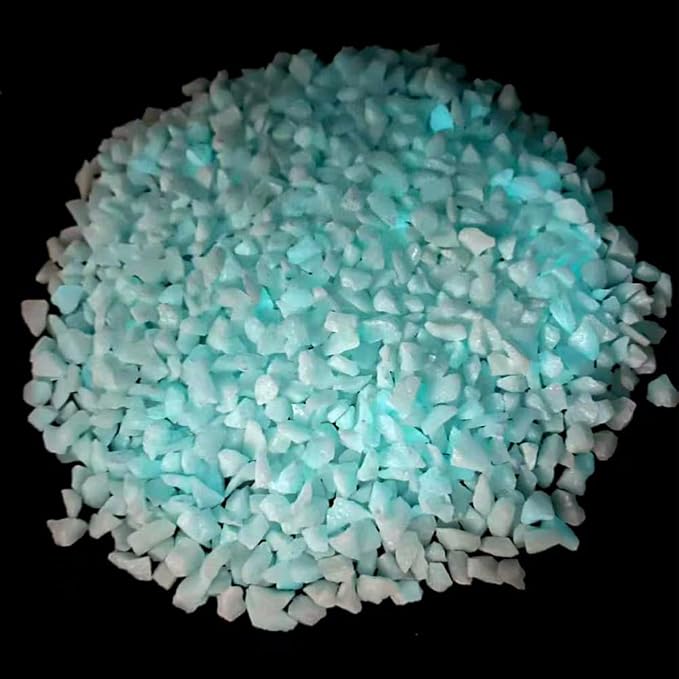1.3 LB Blue Glow in the Dark Crushed Sand Broken Glass Pieces by HappyFiller