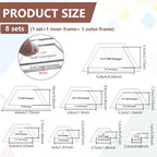 BENECREAT 16 Pcs Half Hexagon Quilting Template, Transparent Patchwork Stencil - Image 2