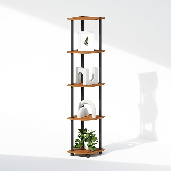 Furinno Turn-N-Tube Storage Shelves, 5-Tier Book Shelf, Corner Shelf, Toolless - Image 7