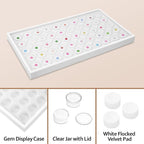 Ikee Design 50 White Foam Gem and Bead Storage Jars Showcase Stackable Display - Image 4