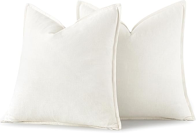 MIULEE Decorative Pillow Covers 18x18 Inch Cream White Boho Farmhouse Neutral - Image 6