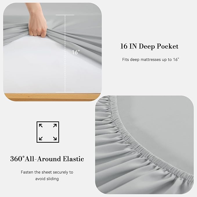 Grey Queen Sheet Set - Image 3