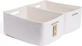 Large Storage Baskets for Shelves, Closet Organizers Bins for Clothes Blanket Towels, Baby Nursery, Toy Baskets Box, Woven Rope Baskets, 17 x 13 x 7.5”, 2 Packs Off White