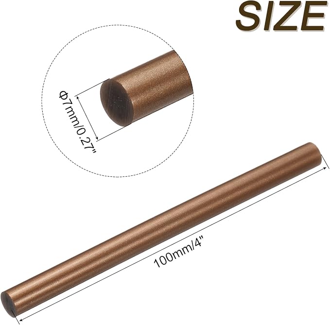 uxcell Mini Hot Glue Sticks for Glue Gun 7mm x 100mm Bronze Red 12pcs - Image 2