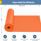 Orange Wrapping Paper 15"x450", Solid Color Orange Construction Bulletin Board - Image 2