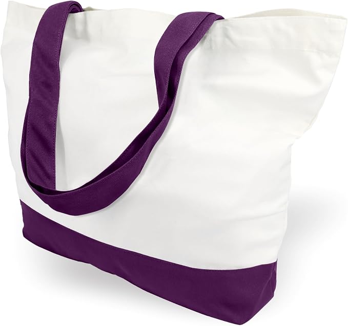 TOPDesign 3-Pack Super Strong Large 12oz Cotton Canvas Tote Bags, Reusable by TOPDesign