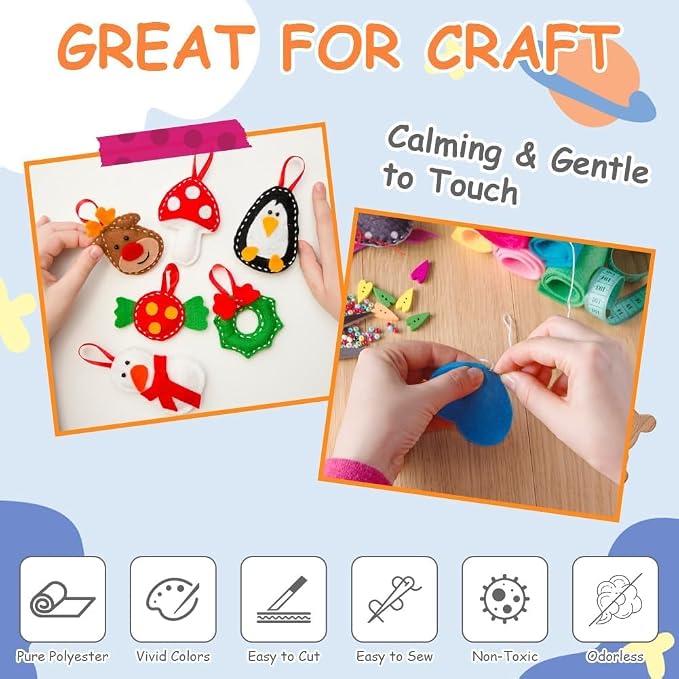 Ainiv 40pcs 8×12 inches Coloured Felt Fabric Sheets, Fabrics DIY Craftwork - Image 5