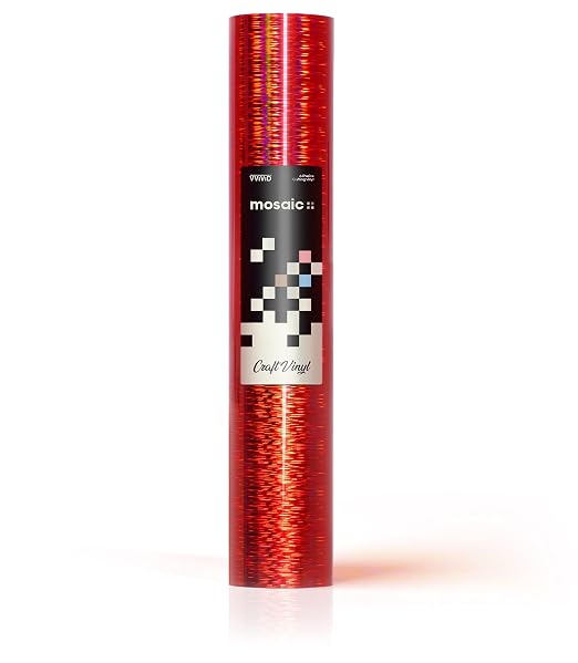 Mosaic+ Red Brushed Holographic 1ft x 5ft Crafting Vinyl Crinkle-Free 8yr UV - Image 2