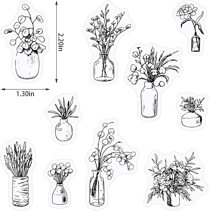 Estivaux Flowers Leaves Clear Stamps - Image 2