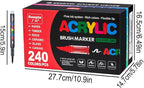 240 Colors Acrylic Paint Markers Set, Soft Flexible Brush Markers - Image 3