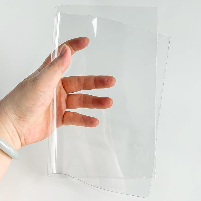 Transparent PVC Faux Leather Sheets, Glossy Waterproof Clear Vinyl Fabric - Image 5