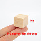 Wood Blocks for Crafts, Unfinished Wood Cubes, 1cm Natural Wooden Blocks - Image 2