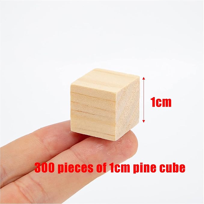 Wood Blocks for Crafts, Unfinished Wood Cubes, 1cm Natural Wooden Blocks - Image 2