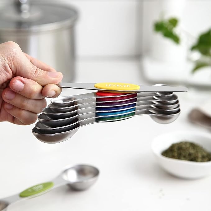 Spring Chef Multicolor Stainless Steel Magnetic Measuring Spoons Set of 8 - Image 8