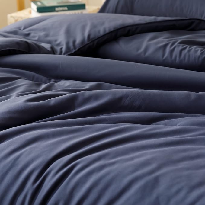 ROSGONIA California King Comforter Set Navy Blue - Image 4