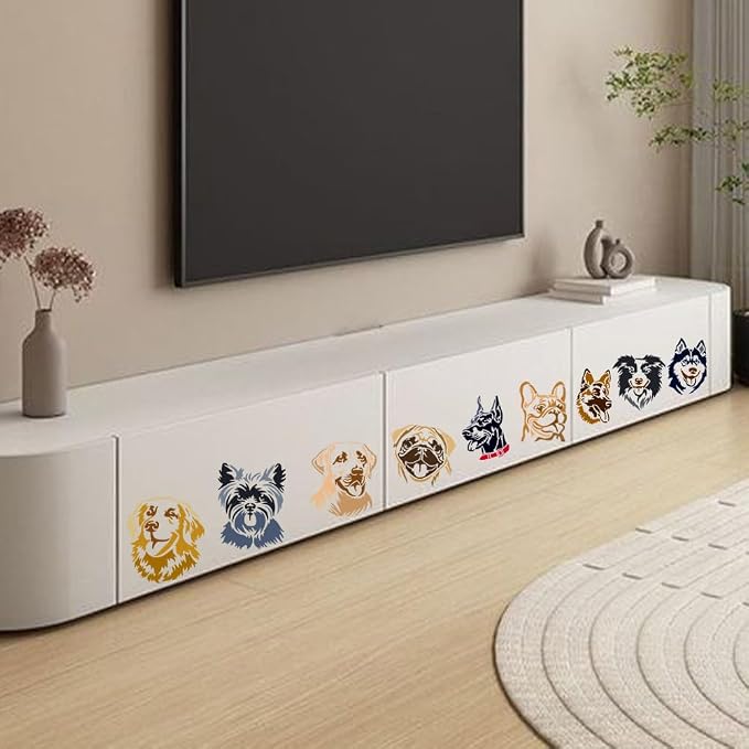 9Pcs Dog Head Stencils for Painting, 7.9"x 7.9" Reusable Bulldog Husky Labrador - Image 6