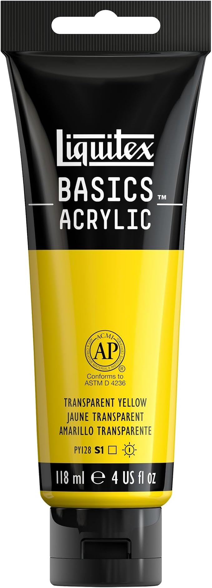 Liquitex BASICS Acrylic Paint, 118ml Tube, Transparent Yellow by Liquitex