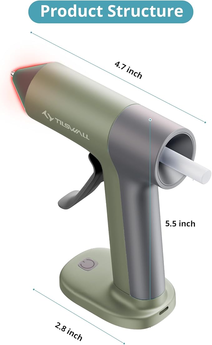 Tilswall Cordless Hot Glue Gun, 30s Fast Preheat - Image 5