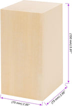 JOIKIT 4 Pack 6 x 3 x 3 Inches Basswood Carving Blocks, Unfinished Soft Wood - Image 2