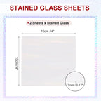 PATIKIL 4 x 4 Inch Transparent Stained Glass Sheets, 2 Sheets Mosaic Glass - Image 2