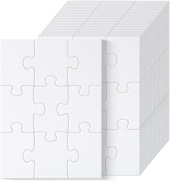 Mr. Pen- Blank Puzzle, 24 Pack, 9 Pieces/Pack, 5.5" x 4" | Blank Puzzles to by MrPen