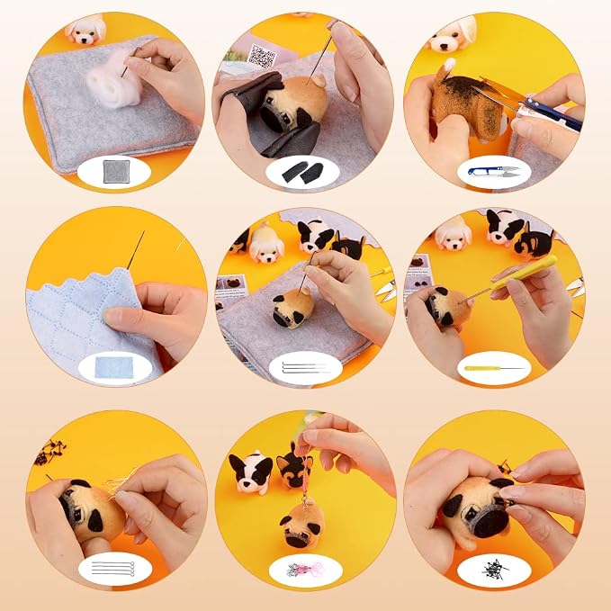 Needle Felt Starter Kit, 6 Pieces Dog Wool Needle Felting Kit, Needles Felting - Image 7