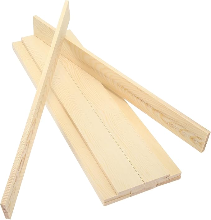 MECCANIXITY 10Pcs Wood Strips Slats, 3/16" x 1‑5/8" x 16" Thin Wood Sticks Flat by MECCANIXITY