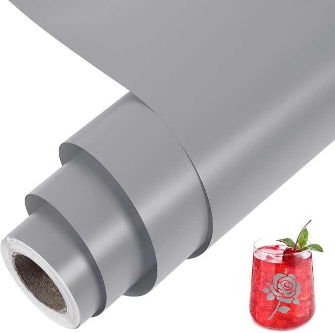 TORC Gray Permanent Vinyl 12" x 14 FT Matte Gray Adhesive Vinyl Roll Compatible by TORC