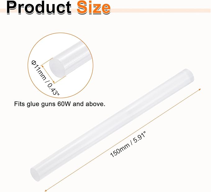 HARFINGTON 10pcs Hot Glue Sticks 0.43" Dia x 5.91" Long EVA Mini Hot Melt - Image 2