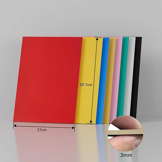 8 Pack Pre-Painted Colored Plywood Sheets, 11.7"x8.3"x1/8" Basswood - Image 2