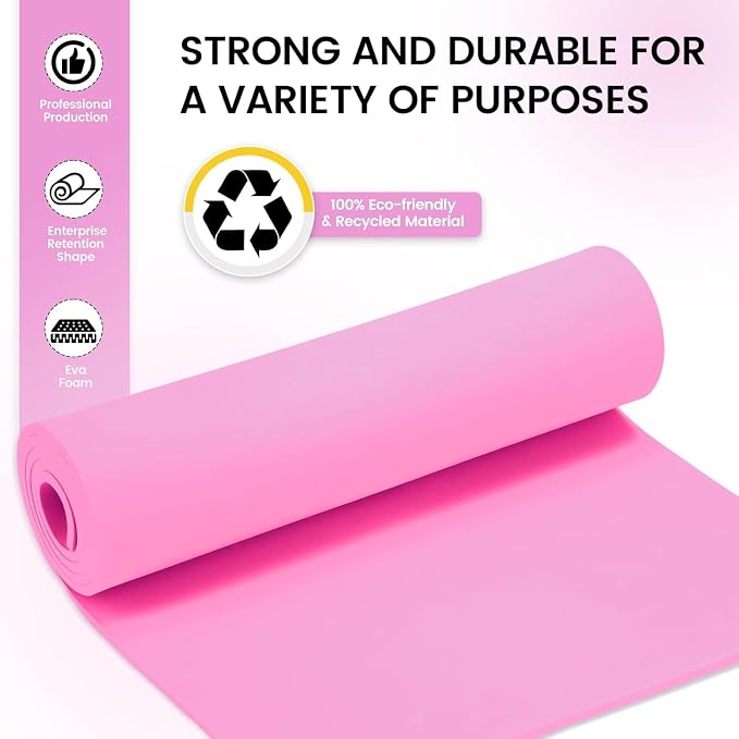 Do²ping Pink Eva Foam Sheets Roll, 3mm EVA Craft Foam 49''x13.5'' High Density - Image 4