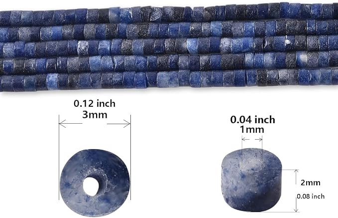 155pcs 3x2mm Natural Blue Sodalite Heishi Disc Rondelle Spacer Stone Semi - Image 3