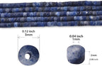 155pcs 3x2mm Natural Blue Sodalite Heishi Disc Rondelle Spacer Stone Semi - Image 3