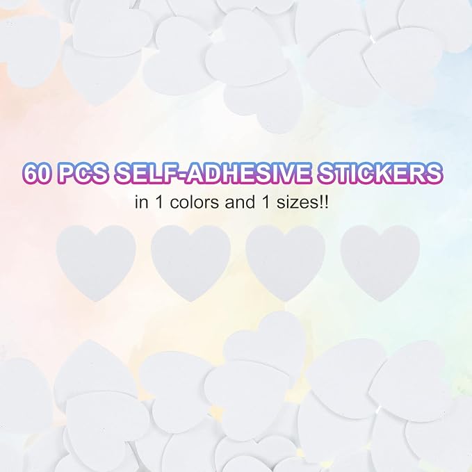 MECCANIXITY 60Pcs Glitter Foam Stickers 1 Inch Self-Adhesive Sparkly - Image 3