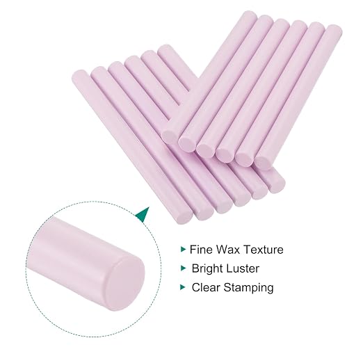 MECCANIXITY 12 Pcs Pale Pink Cylinder Sealing Wax Stick Glue Gun Wax Seal Rod - Image 3