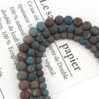 6mm Blue Pattern Jasper Bead, 15-Inch Matte Round Loose Stone Beads - Image 4